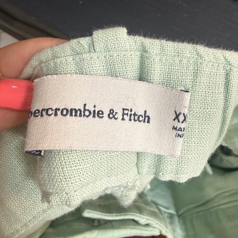 Abercrombie & Fitch Women’s XXS Mint Green Linen Wide Leg Pants - Picture 5 of 5